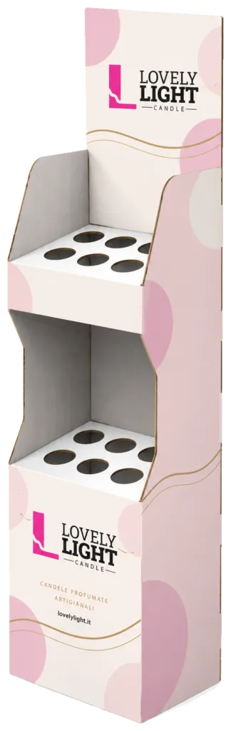 Espositore da terra Lovely Light con due ripiani di candele
